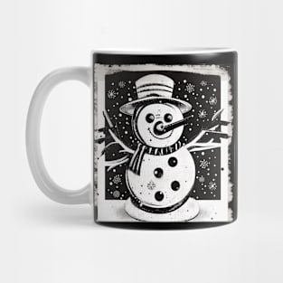 black and white snowman Mug